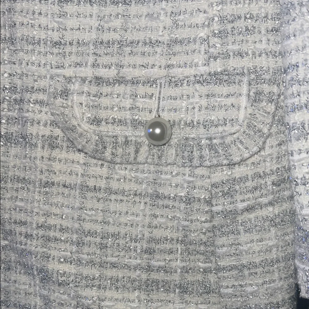 Kate Spade New York Cream Star Bright Sparkle Tweed Coat Size 0–10 | NWOT - Picture 8 of 10